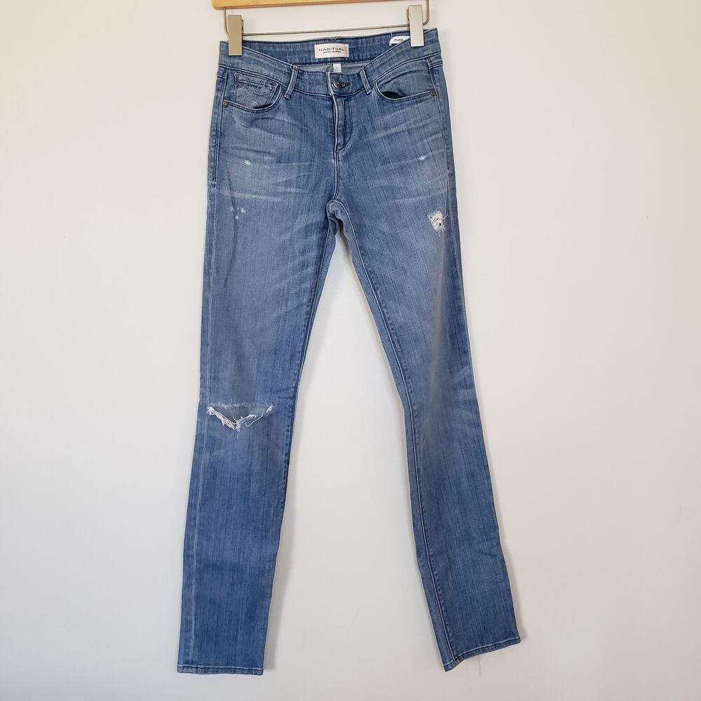 Habitual Jeans Distressed Mid-rise Alice Skinny Light Blue Size 27